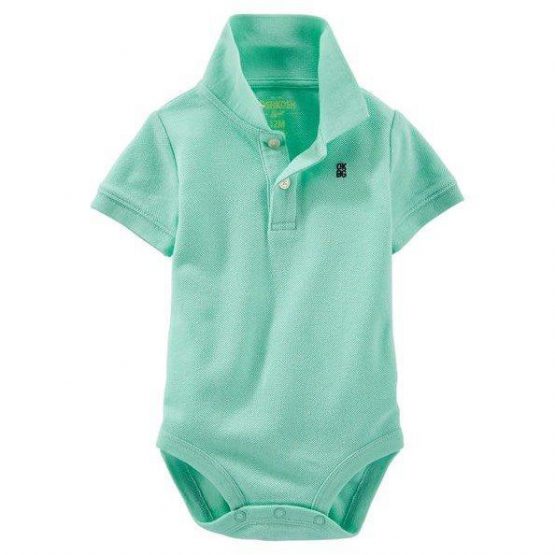Pique polo bodysuit